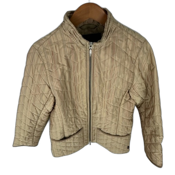 Barbour Muted Stripe Quilted Jacket Size 6 - Picture 15 of 15